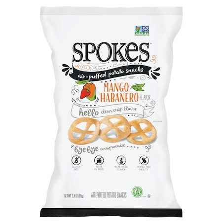 Spokes Air-Puffed Potato Snack Mango Habanero 2.8 oz., PK12 240259